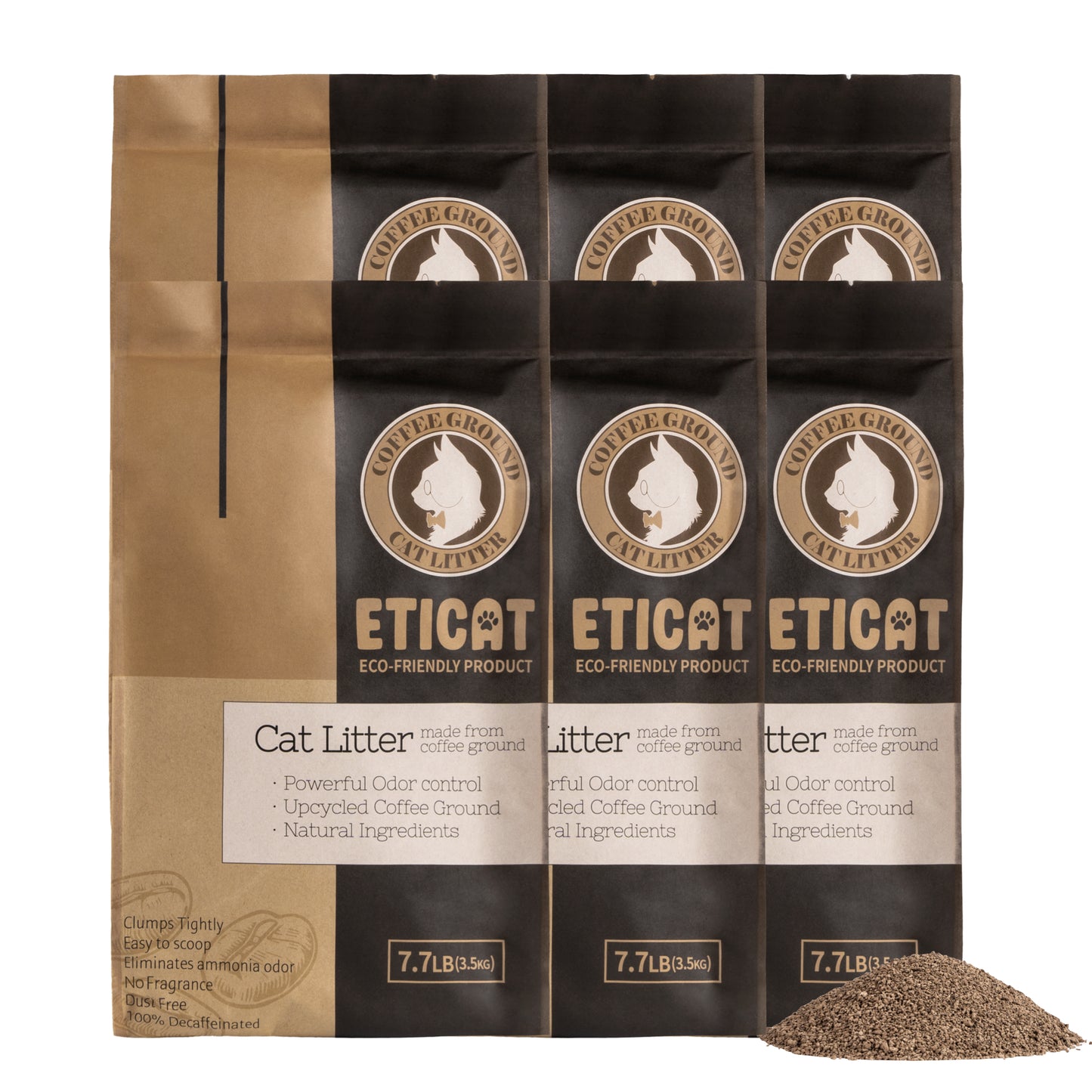 ETICAT: Upcycled Coffee Cat Litter 7.7LBS X 6EA set (20% OFF!!)