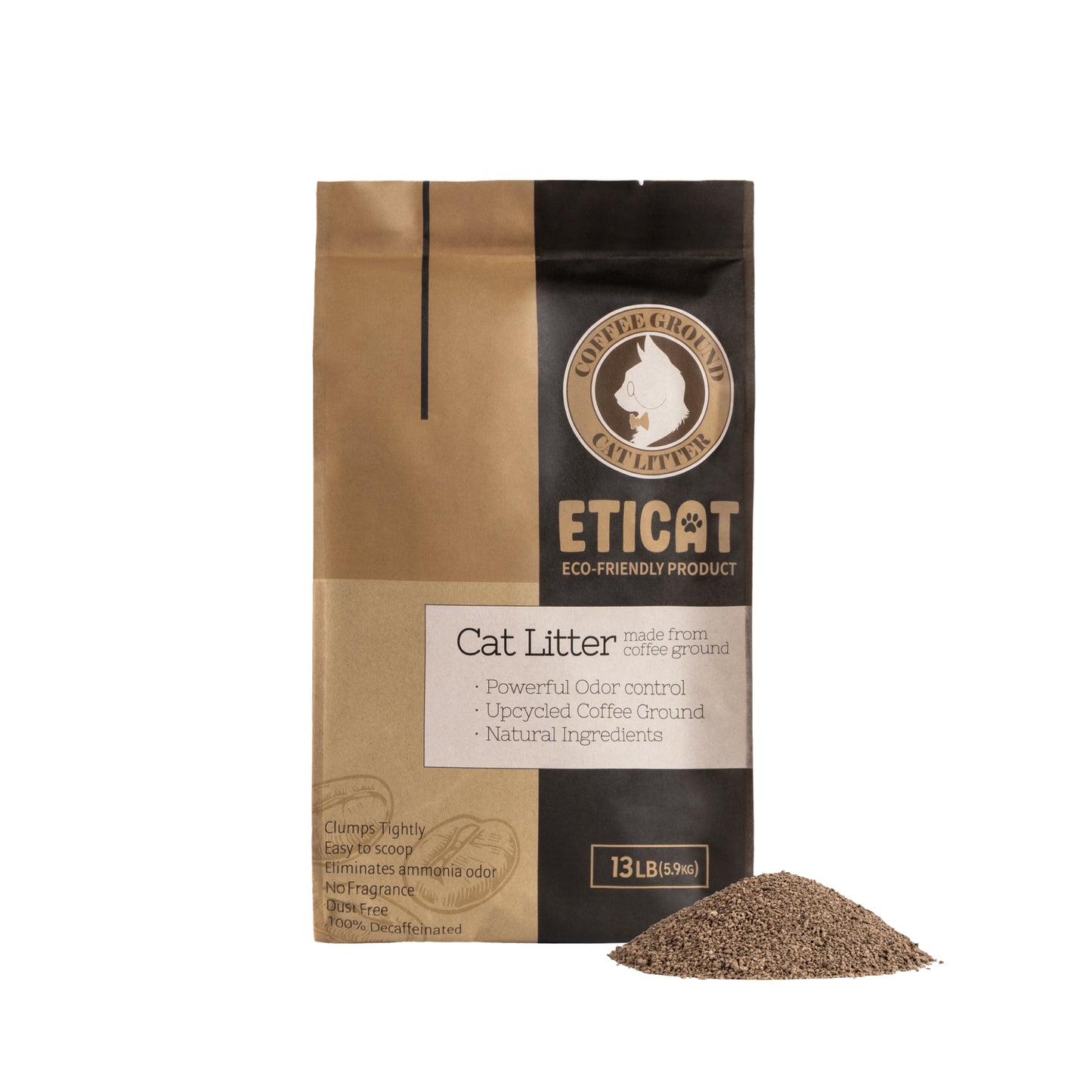 ETICAT: Upcycled Coffee Cat Litter 13LBS X 3EA (10% OFF!!)