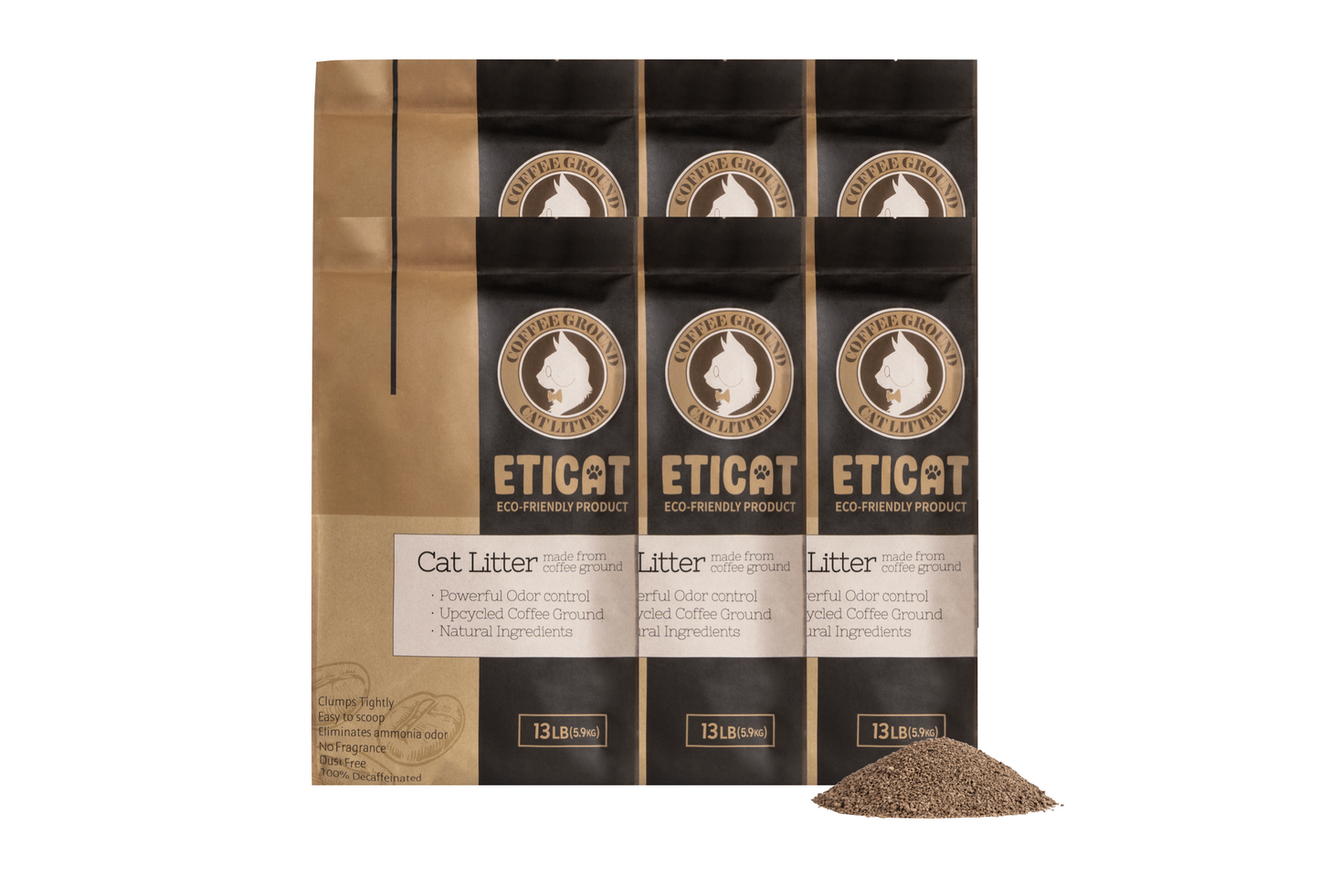 ETICAT: Upcycled Coffee Cat Litter 13LBS X 3EA (16% OFF!!)